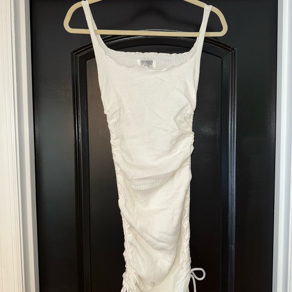 Women's White Ruched Dress
